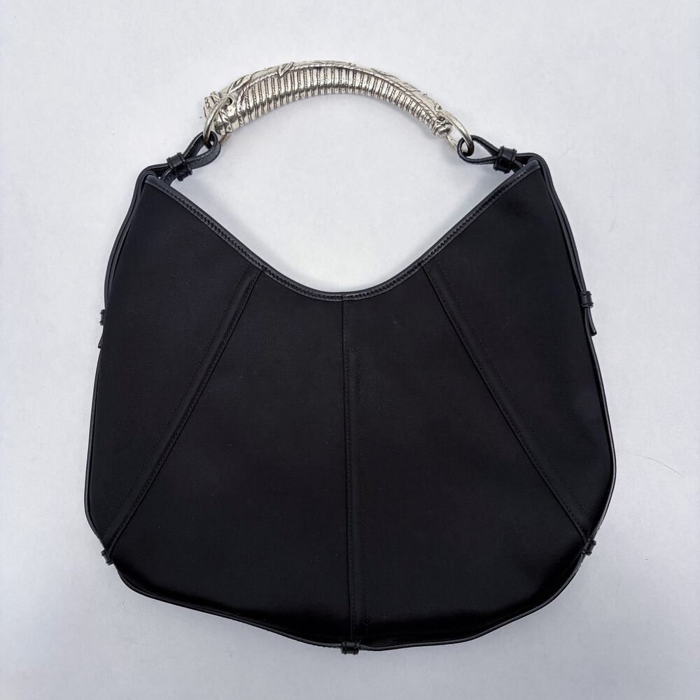 Yves Saint Laurent Large Mombasa Satin Bag Black